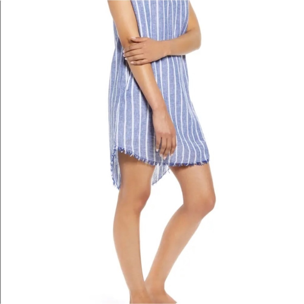 beachlunchlounge Striped Blue and White Mini Dress - Picture 2 of 15